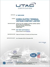 Environment System Certificate : ISO14001 (Vietnam Factory)