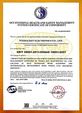 S&H System Certificate : OHSAS 18001 (china factory)