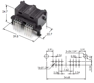 064 16M PCB Connector ASSY 2WAY (HZT)